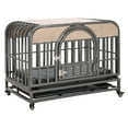 thumbnail image 1 of Immere 46in Heavy Duty Dog Crate Furniture-Style Pet Crate with Removable Trays and Wheels for High Anxiety Dogs, 1 of 8