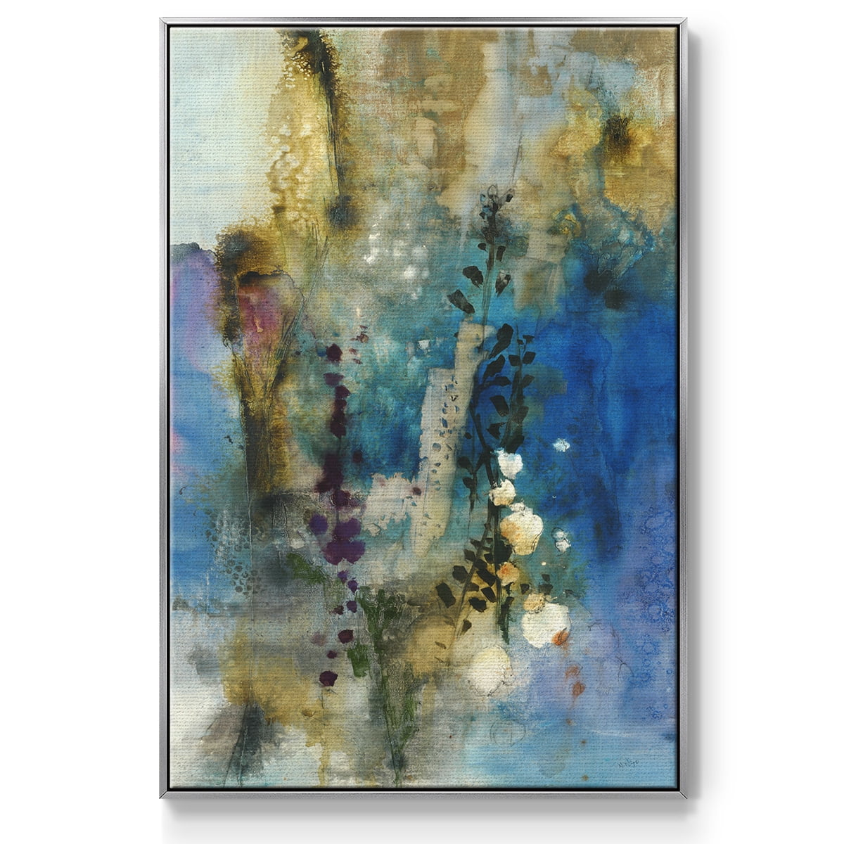 Immerge I Framed Premium Gallery Wrapped Canvas - Ready to Hang - 17 x 25 - Silver Floating Frame