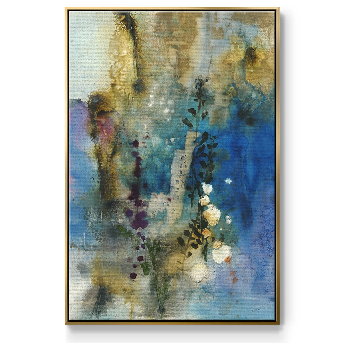 Immerge I Framed Premium Gallery Wrapped Canvas - Ready to Hang - 27 x 41 - Gold Floating Frame