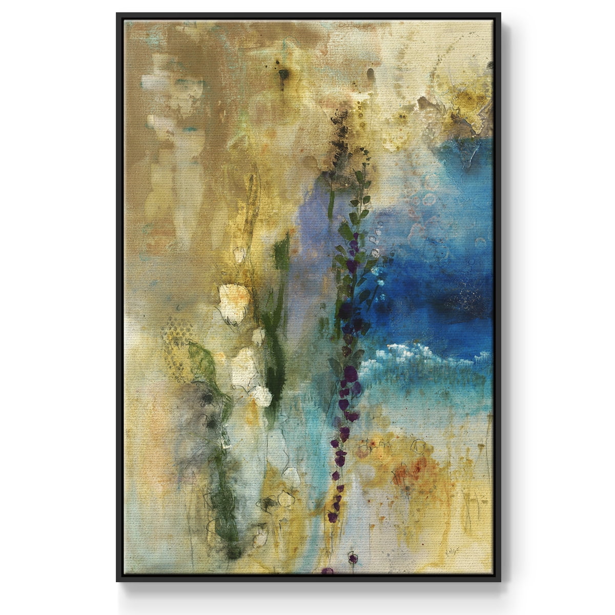Immerge II Framed Premium Gallery Wrapped Canvas - Ready to Hang - 27 x 41 - Black Floating Frame