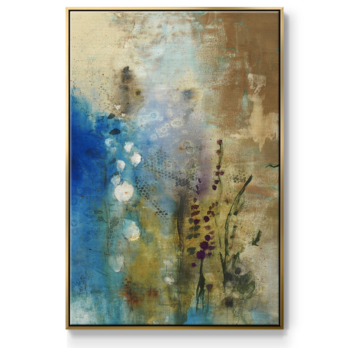 Immerge III Framed Premium Gallery Wrapped Canvas - Ready to Hang - 27 x 41 - Gold Floating Frame