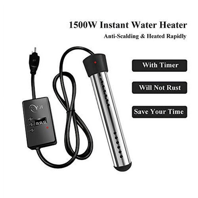 Immersion Bathtub Heater with Timer, 1500W Bucket Swimming Pool