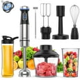 thumbnail image 1 of Immersion Blender 5 in 1 Hand Blender 800W Heavy Duty Motor, 15 Speed and Turbo Mode Handheld Blender Stainless Steel Blade With 800ml Mixing Beaker, 600ml Chopper, Whisk and Milk Frother, 1 of 12
