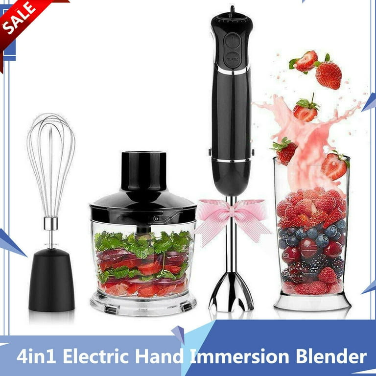 Hand Blender 4-in-1 Hand Immersion Blenders Electric Hand Stick Blender  with Beaker Stainless Steel Blade Baby Food