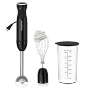 Bonsenkitchen 3 in 1 Immersion Blender with Egg Whisk & 700ml measuring cup, 12 Speed Hand Blender