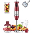 thumbnail image 1 of Immersion Blender Handheld 1000W 5 in 1 Corded Stick Hand Blender Kitchen with 12 Speed, BPA-Free, Mixing Beaker, Chopper, Whisk, Milk Frother, Perfect Emulsifier, 1 of 9