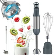 Immersion Blender Handheld 1100W 3 in 1 Corded Stick Hand Blenders for Kitchen with Trigger Speed Control, with Whisk, Milk Frother Attachemnts, Perfect Emulsifier for Soup, Smoothie, Puree