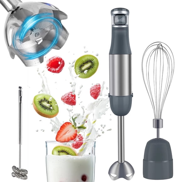 Immersion Blender Handheld 1100W 3 in 1 Corded Stick Hand Blenders for Kitchen with Trigger Speed Control, with Whisk, Milk Frother Attachemnts, Perfect Emulsifier for Soup, Smoothie, Puree