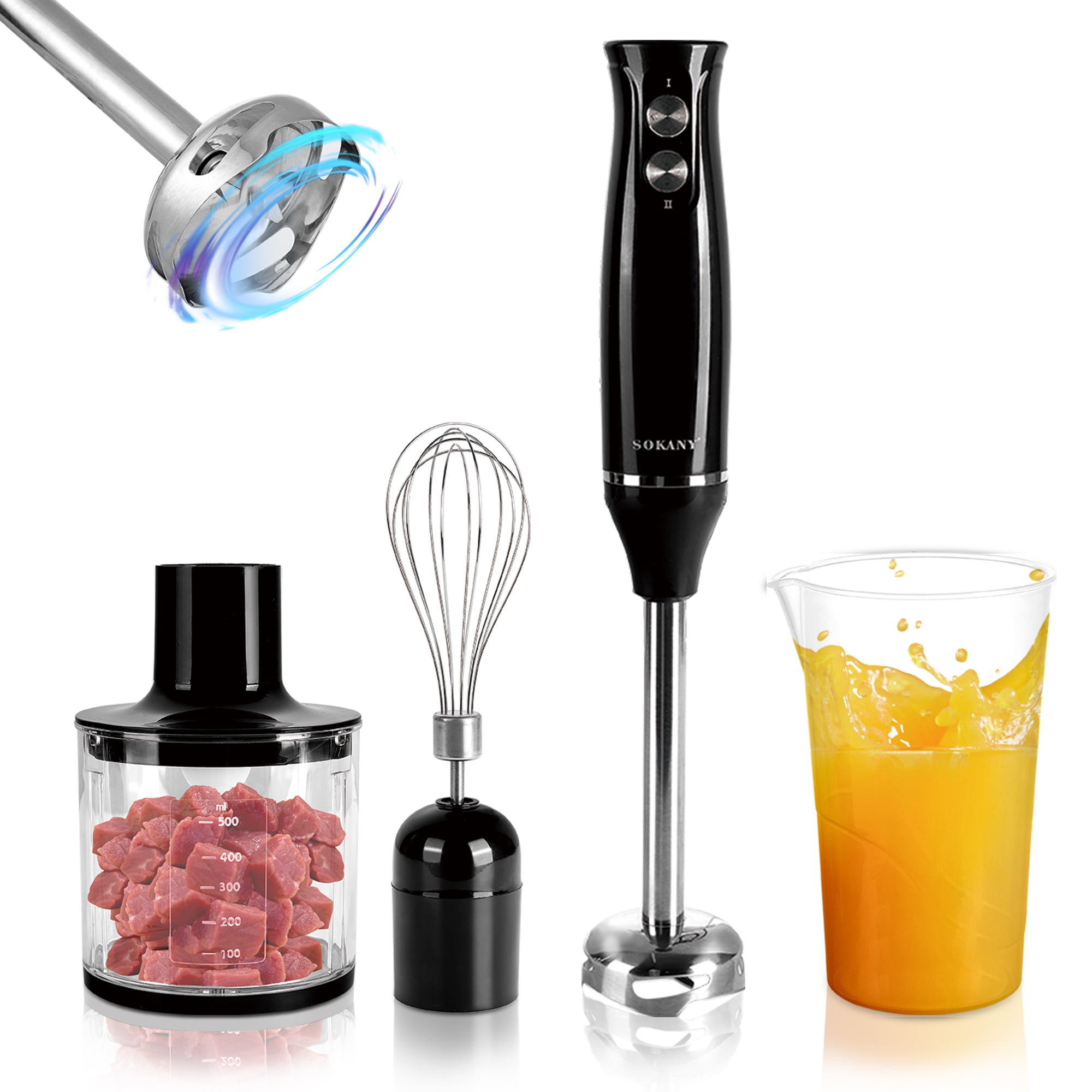 SK1710-4 Electric Hand Held Stick Blender Portable Milk Frother 4-in-1 500W  Immersion Blenders for Kitchen Soup Smoothie Puree - AliExpress