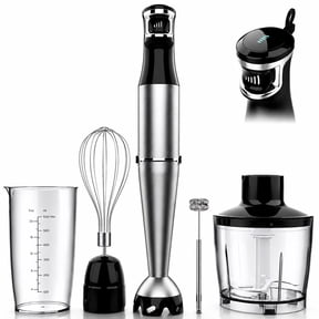 Bitrel Immersion Blender, 1100W 5-in-1 Multi-Speed Hand Blender with 21oz Beaker, Chopper, Whisk & Milk Frother, Ideal for Soup, Baby Food, Sauces, Smoothies & Purees