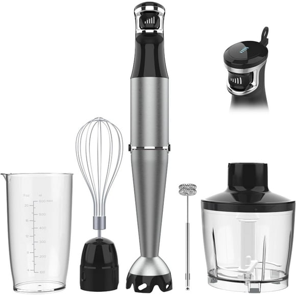 Boyun Daj Immersion Blender Handheld Corded Hand Blenders Set 1100W,Trigger Variable Speed 5 in 1 Stick Emulsifier with Chopper,Whisk and Frother for Kitchen