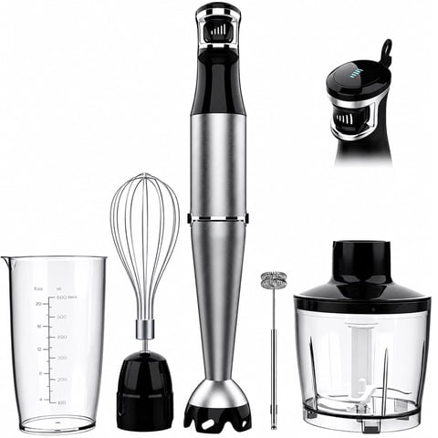 Bitrel Immersion Blender, 1100W 5-in-1 Multi-Speed Hand Blender with 21oz Beaker, Chopper, Whisk & Milk Frother, Ideal for Soup, Baby Food, Sauces, Smoothies & Purees