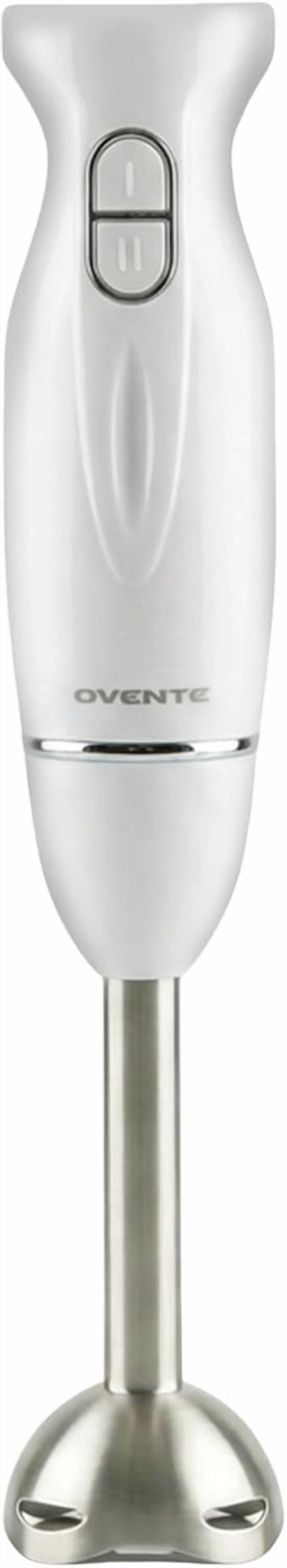 OVENTE Immersion Hand Blender, 300W Corded Electric Handheld Stick Mixer with 2 Mixing Speeds and Stainless Steel Blades for Smoothies, Purees & Baby Food, White HS560W