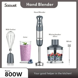 Beautiful 19108 Immersion Blender with 500ml Chopper and 700ml Measuring Cup White Icing by Drew Barrymore