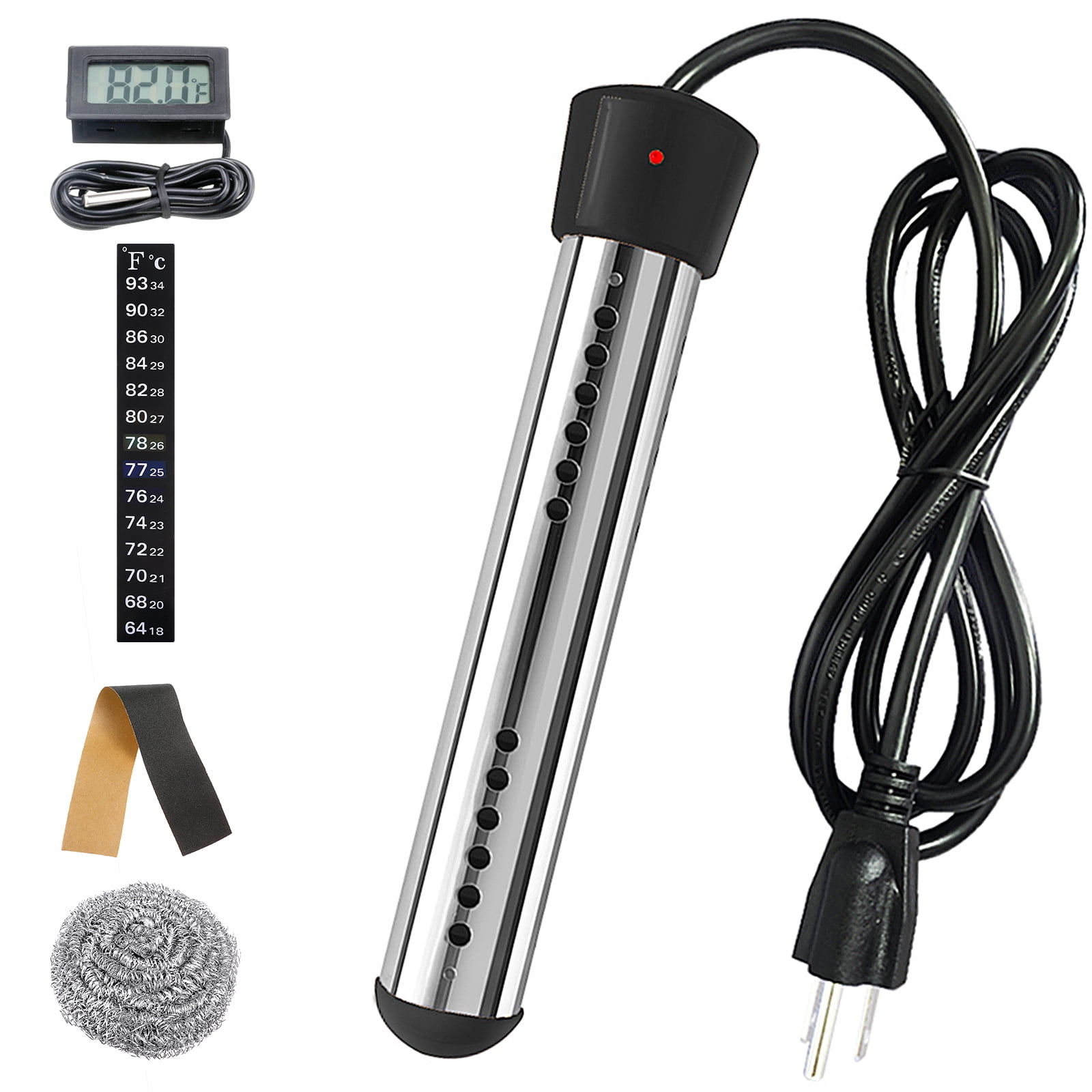 Immersion Water Heater, 1500W Electric Bucket Heater StainlessSteel