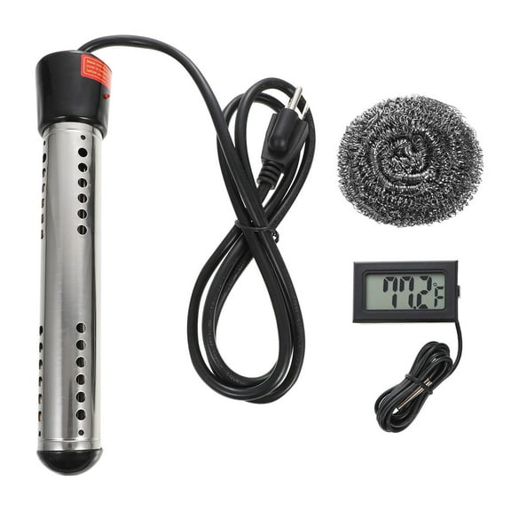 Immersion Water Heater, 1500W Portable Water Heater with LCD Thermometer & Stainless-Steel Guard, for Home Travel Camping Mini Pool