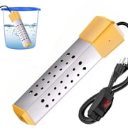 Immersion Water Heater, 2000W Pool Heater with 304 SS Guard, Bathtub, Quickly Heats 5 Gallons of Water, Small Portable,Rapid Heating in Minutes Yellow