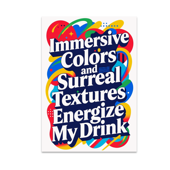 Immersive Colors and Surreal Textures Energize My Drink - Art Enthusiast - 13x19 Poster Print
