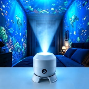 Immersive Ocean Projector,360 Rotating Wave Night Projection Night Light,Multi-Angle Projection Base for Bedroom, Home Theater