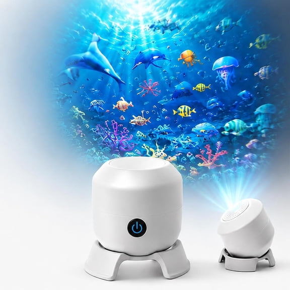 Immersive Ocean Projector,Hd Smart Dynamic, 3D Ocean,360° Rotating USB Galaxy Projector Night Light for Bedroom, Meditation, Home Theater