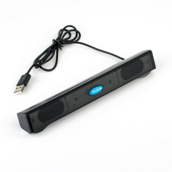 Immersive Surround USB Mini Computer Audio, Slim Integrated Plug and Play Speaker, Space Optimized Long Desktop Laptop Full Frequency Sound Device