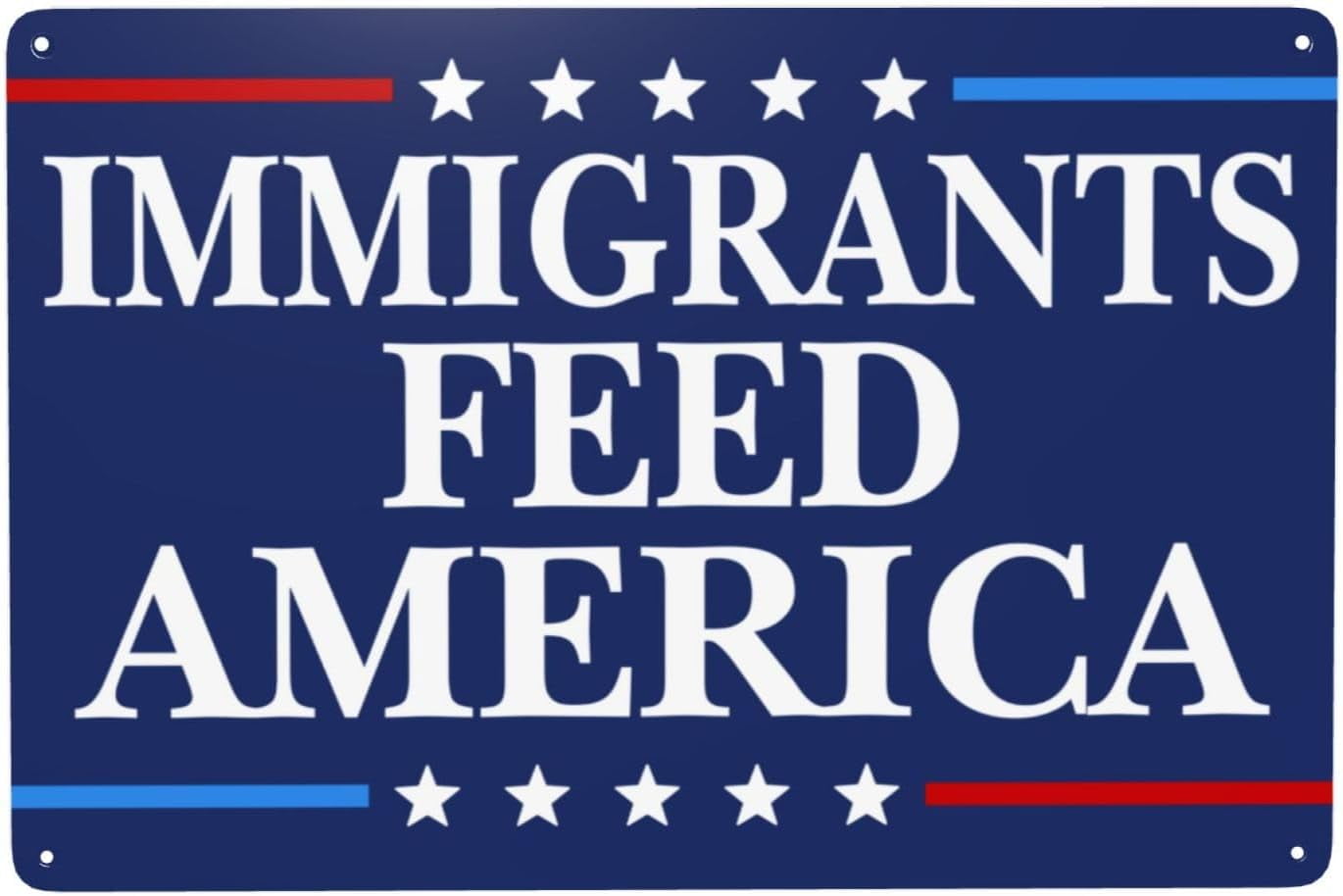 Immigation Boot Sign Immigrants Feed America Pro Immigration Metal Sign 8x12 Vintage Tin ...