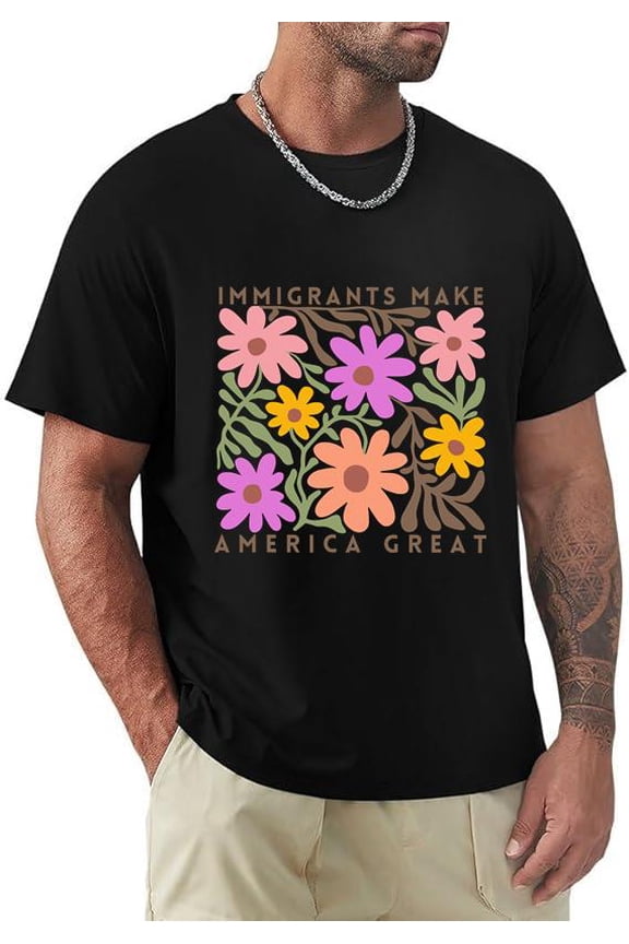 Immigrants Make America Beautiful Equality Pride Rights Top Unisex T-Shirt, for men & women, up to size 5XL.