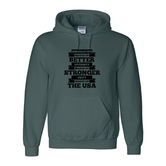 Immigration USA Political Statement Border Control Policy Graphic Hoodie, up to size 5XL