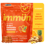 Immun by Gruns Daily Immune Support Gummies with Vitamin C, Zinc, Elderberry, 3 Count