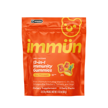 Immun by Gruns Daily Immune Support Gummies with Vitamin C, Zinc, Elderberry, 3 Count