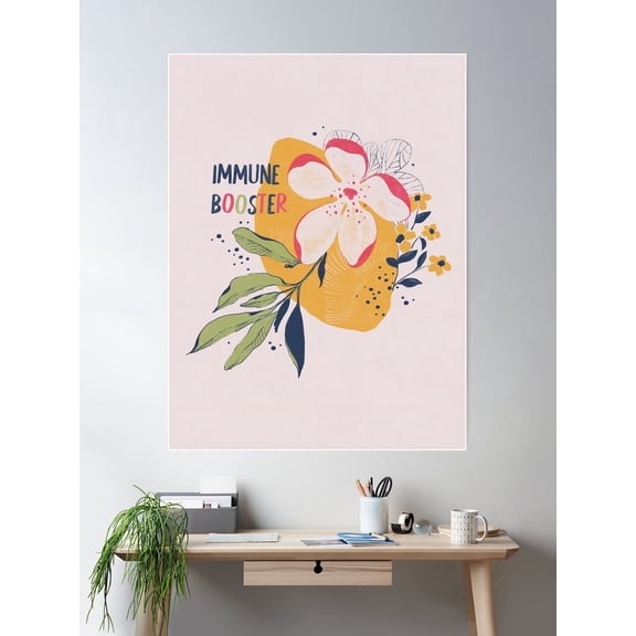 Immune Booster Poster Wall Art, Modern Wall Decor For Living Room Bedroom, 12x18 UNFRAMED