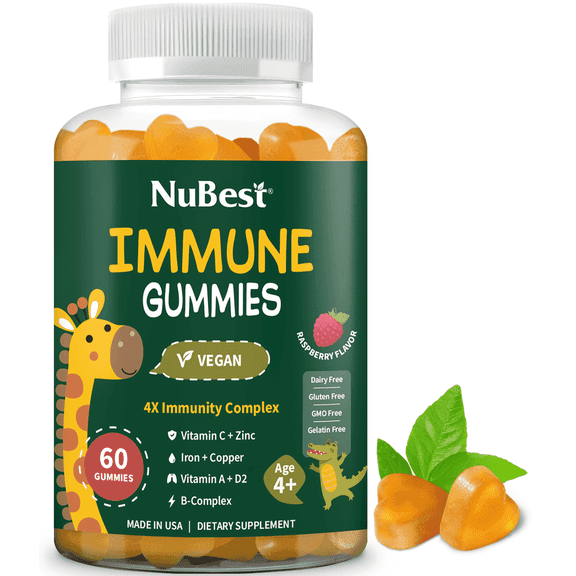 NuBest Immune Gummies for Kids 4+, Kids Immune Support, 60 Count
