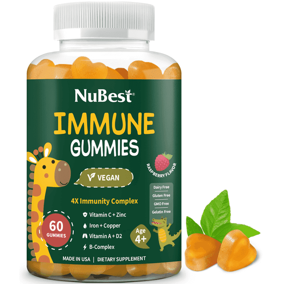 NuBest Immune Gummies for Kids 4+, Kids Immune Support, 60 Count