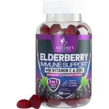 Immune Support Gummies - Powerful Elderberry, Zinc & Vitamin C Gummy, Max Potency Sambucus Black Elderberry Extract Natural Vegan Immune Support Supplement for Adults & Children - 120 Gummies
