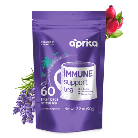 Immune Support Herbal Tea Rich in Vitamins & Antioxidants 60 Herbal Tea Bags by Aprika Life