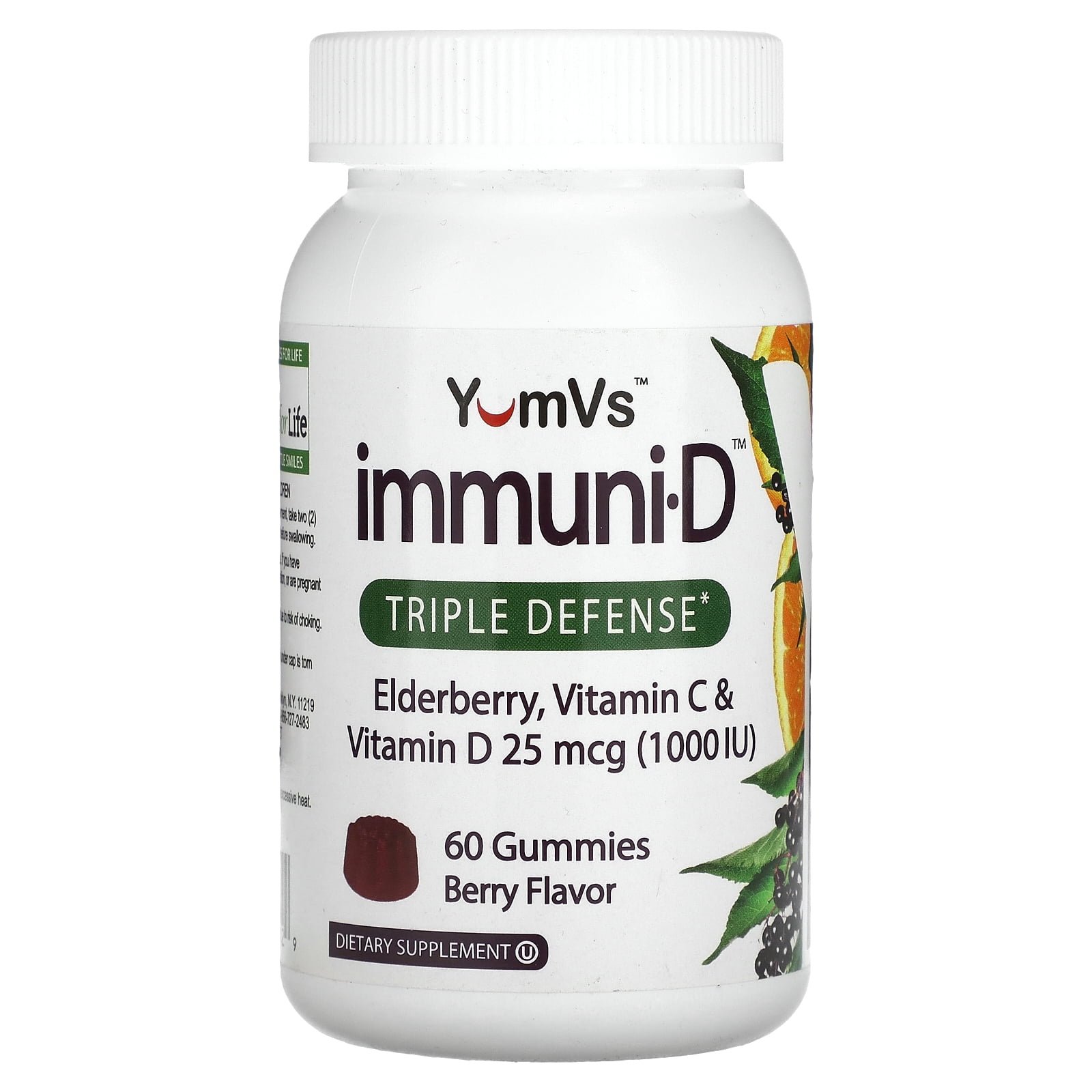 ImmuniD Elderberry Gummies by YumVs Triple Defense Vitamins with