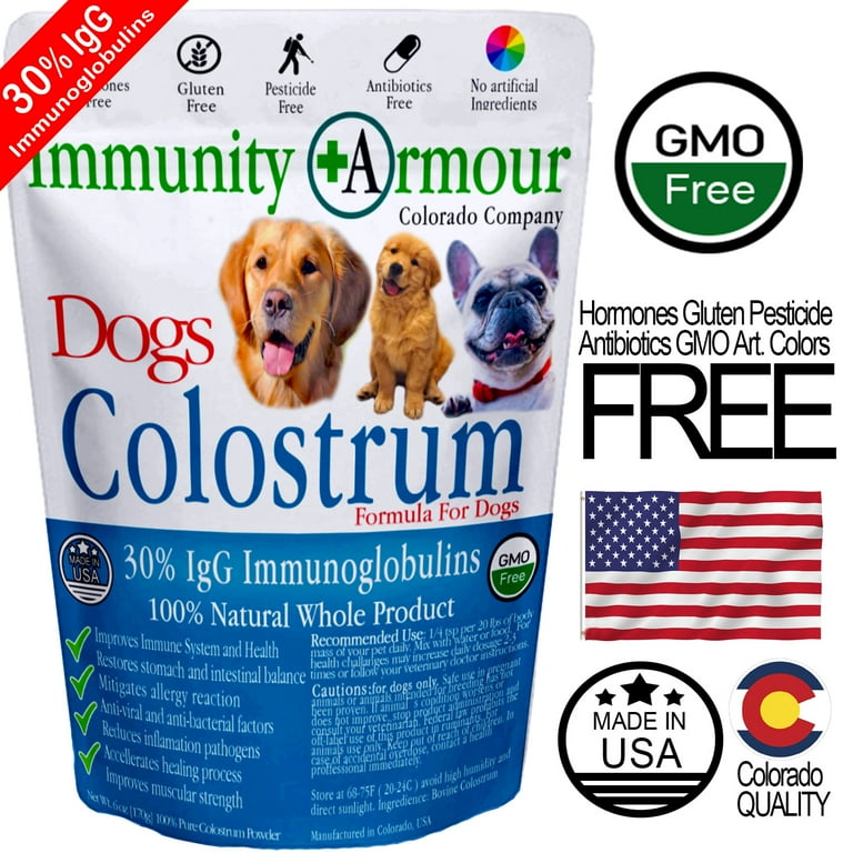 Immunity Colostrum for Dogs Supplement Allergy Relief 30 IgG Powder 5oz