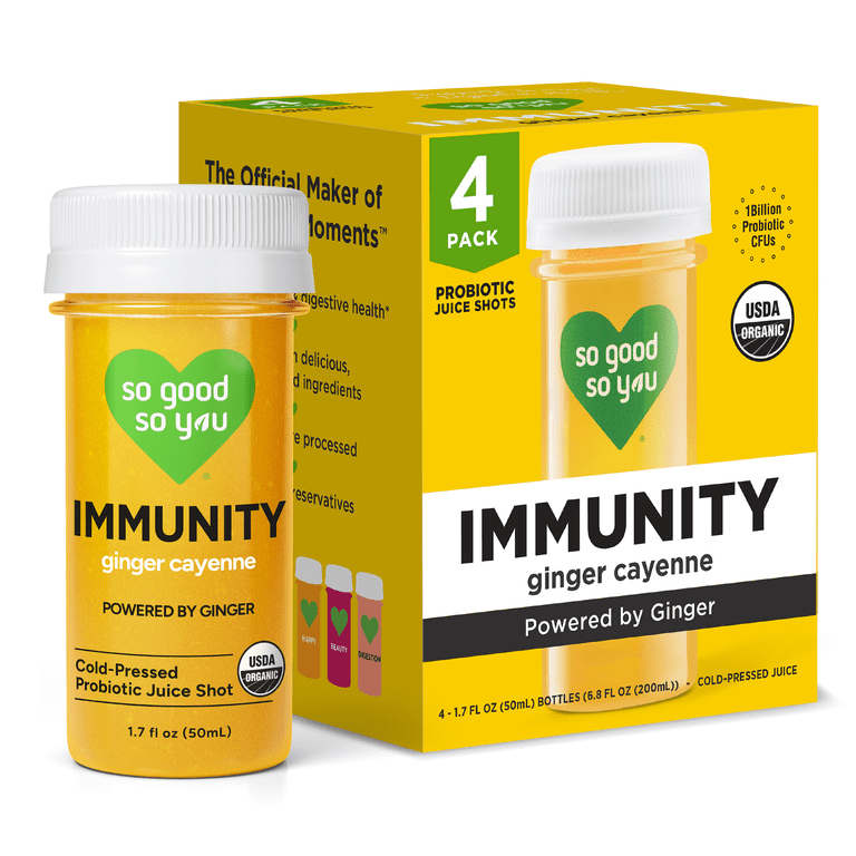 So Good So You Immunity Juice Shot Ginger Cayenne 4-Pack 1.7 fl oz