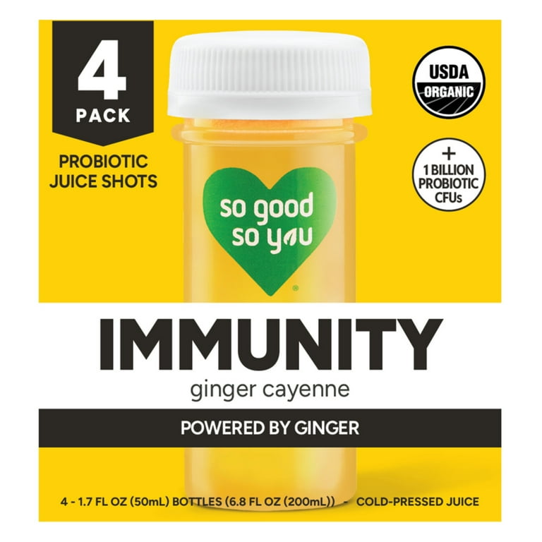 So Good So You Immunity Juice Shot Ginger Cayenne 4-Pack 1.7 fl oz