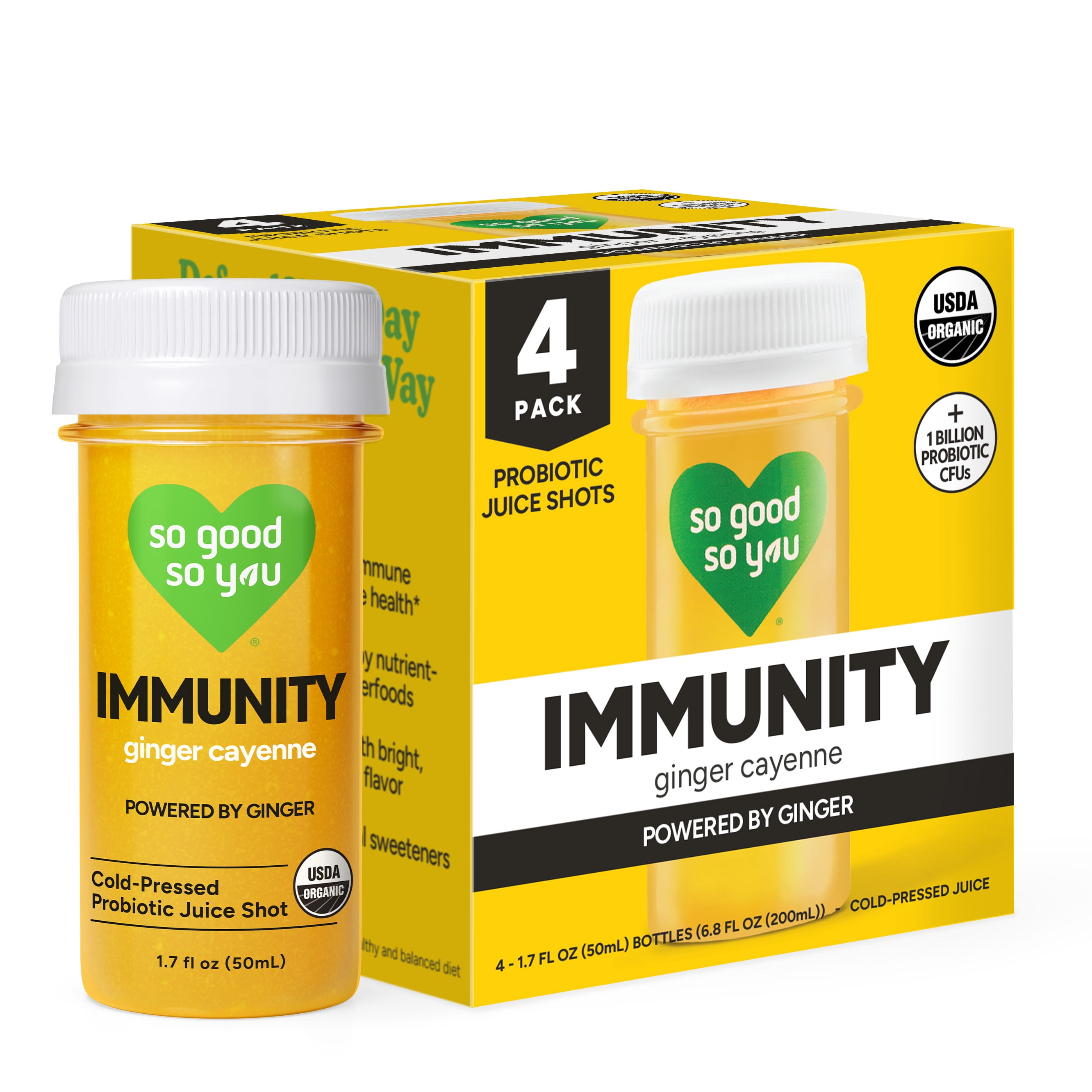 So Good So You Immunity Juice Shot Ginger Cayenne 4-Pack 1.7 fl oz
