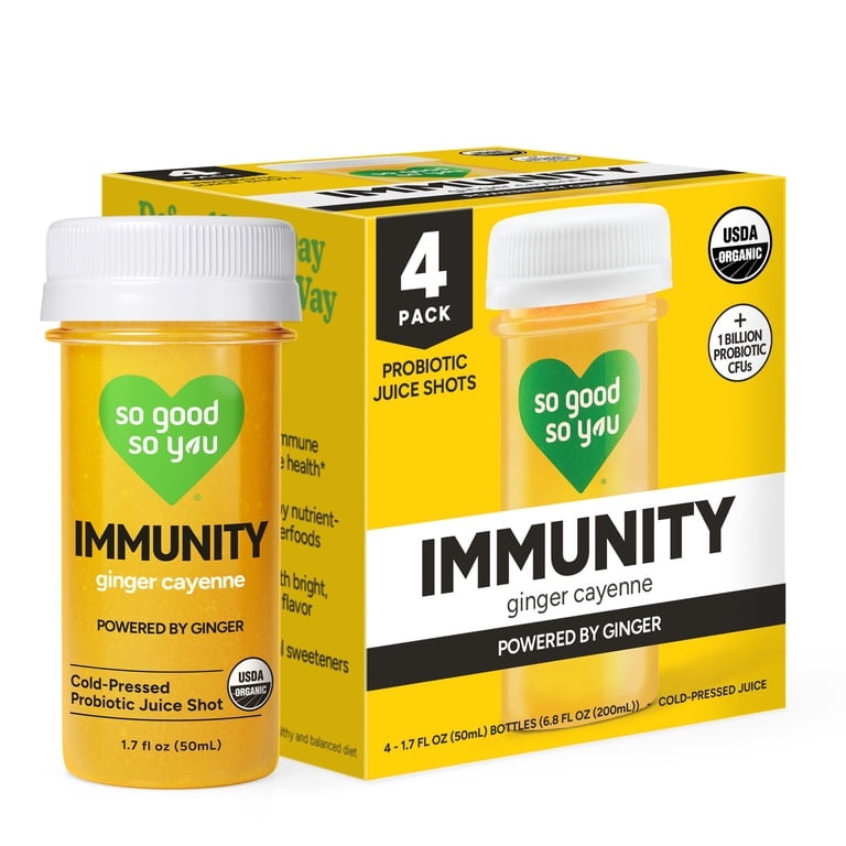 So Good So You Immunity Juice Shot Ginger Cayenne 4-Pack 1.7 fl oz