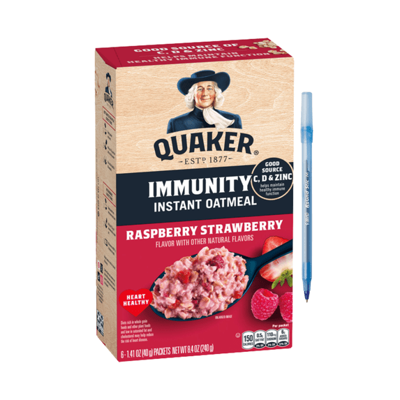 Immunity Instant Oatmeal, Raspberry Strawberry 1.41 oz • 6
