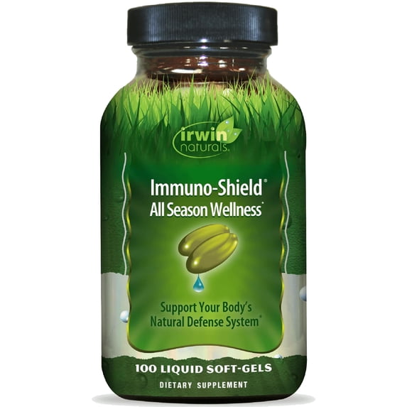 Irwin Naturals Immuno-Shield All Season Wellness – 60 Liquid Soft-Gels – Echinacea + Zinc + Elderberry Defense