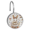 thumbnail image 1 of Imobaby 12 Pcs Metal Shower Curtain Hooks Rust Proof for Shower Curtain Liner - Rabbit Picnic Mushroom Red, 1 of 8