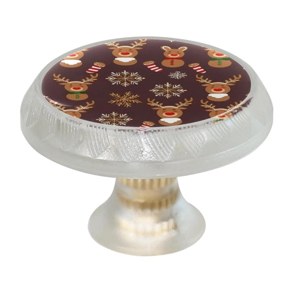 Imobaby 4 Pcs Plastic Round Cabinet Knob Home Decor - Christmas Scarf Elk