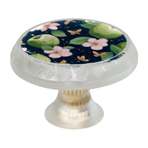 Imobaby 4 Pcs Plastic Round Cabinet Knob Home Decor - Green Apple Jasmine