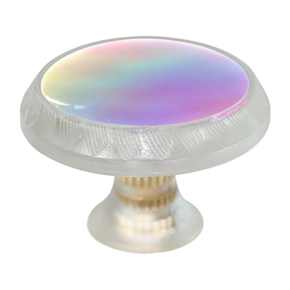 Imobaby 4 Pcs Plastic Round Cabinet Knob Home Decor - Hazy and Colorful