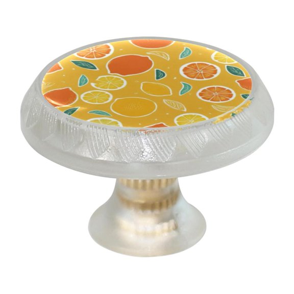 Imobaby 4 Pcs Plastic Round Cabinet Knob Home Decor - Orange Lemon Yellow Tree