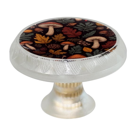 Imobaby 4 Pcs Plastic Round Cabinet Knob Home Decor - Pinecone Mushroom Retro