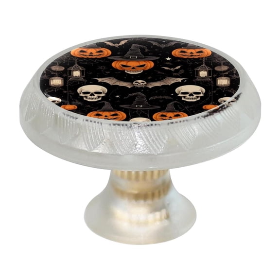 Imobaby 4 Pcs Plastic Round Cabinet Knob Home Decor - Skeleton Bat Magic Hat Black